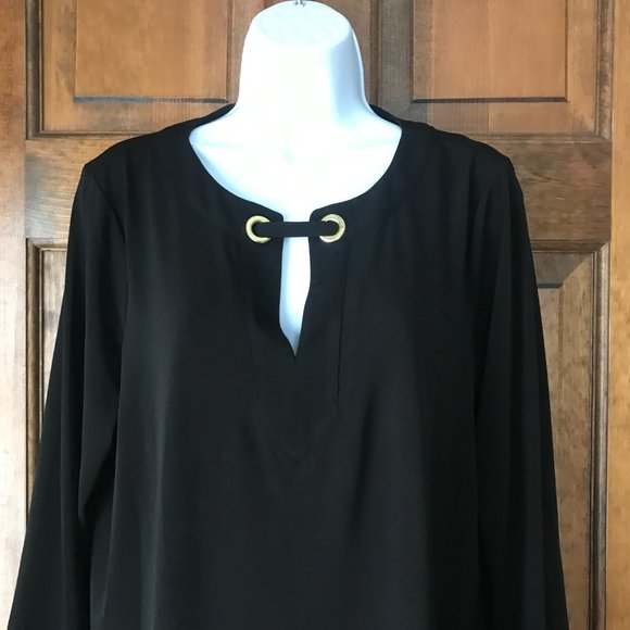 #2 Michael Kors Black Dress w/Goldtone Grommets X-Large - Picture 2 of 11